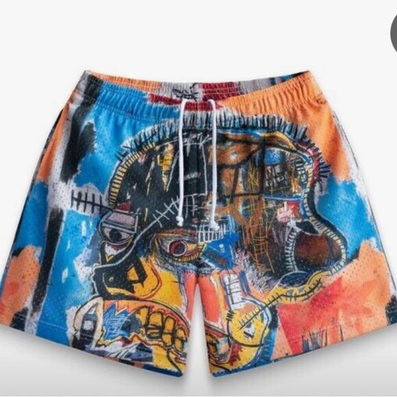 Bravest Studios Mens Orange Portrait Shorts Size S NWT